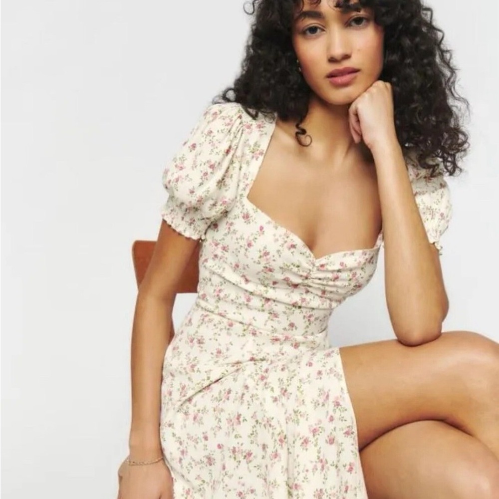 NEW Reformation Lacey Midi Dress Size 4 Boheme Floral - Picture 2 of 9